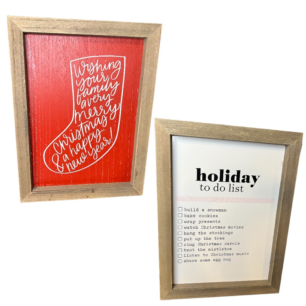 TARGET: Reversible Christmas Tabletop Wooden Sign